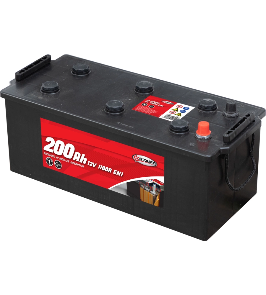 Batteria per autocarro e trattori 200ah 12v 1050a polo positivo sinistro